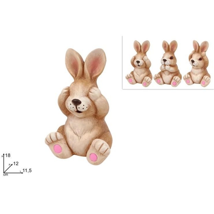 CONIGLIO SEDUTO 18 CM 3 ASS.